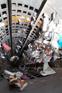 Recyclables enter a trommel at Viridor Crayford MRF